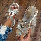 Boho Strappy Wedge Sandals