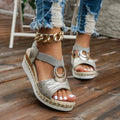 Boho Strappy Wedge Sandals