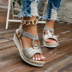 Boho Strappy Wedge Sandals