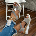 Boho Strappy Wedge Sandals