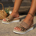 Bold Leopard Wedge Sandals