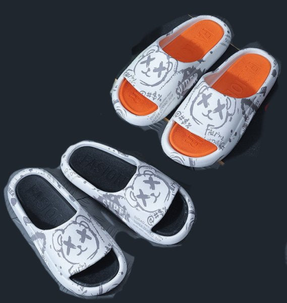 Brick Teddy Bear Cotton Slippers