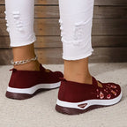 Cherry Cushioned Slip-On Sneakers