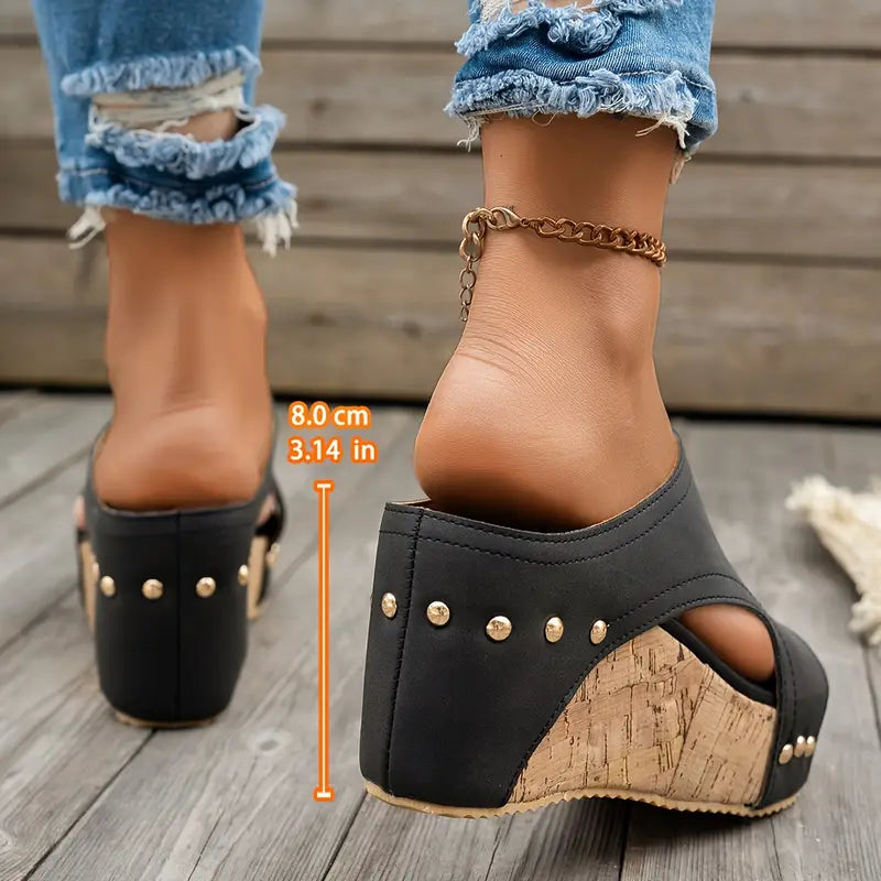 Chic Cork Wedge Sandals