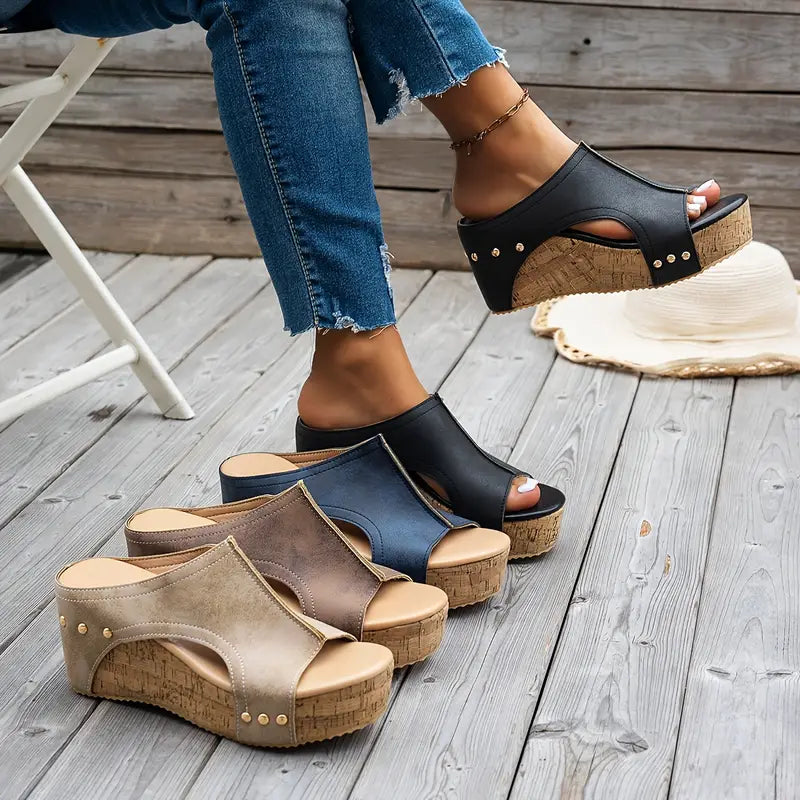 Chic Cork Wedge Sandals