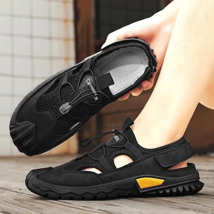 Closed-Toe Leather Sandal