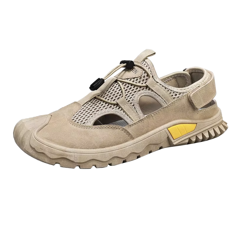 Closed-Toe Leather Sandal