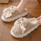 Cloud Faux Fur Bow Slippers