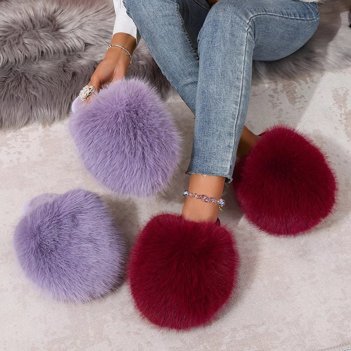 Cloud Fluffy Furry Fuz Slippers