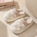 Cloud Fluffy Plaid Mules