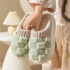 Cloud Fluffy Plaid Mules