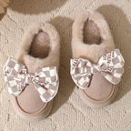 Cloud Winter Bow Slippers