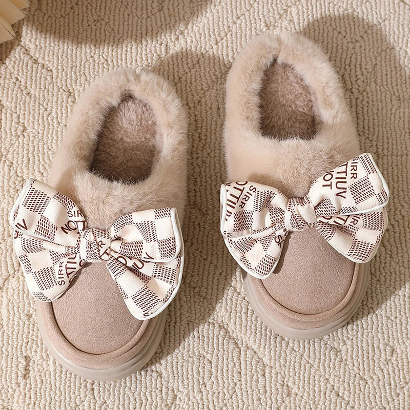 Cloud Winter Bow Slippers