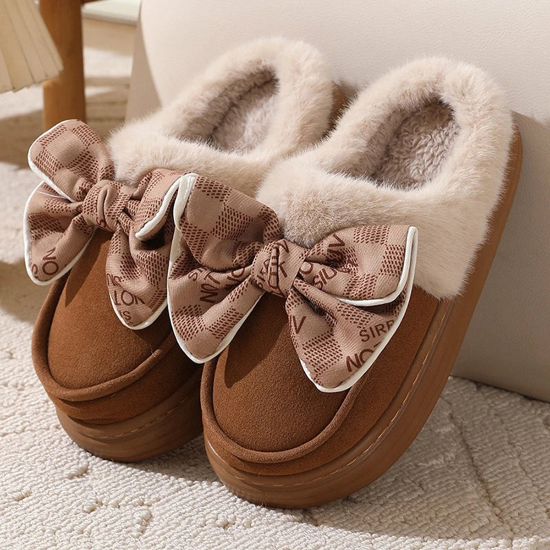 Cloud Winter Bow Slippers