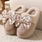 Cloud Winter Bow Slippers
