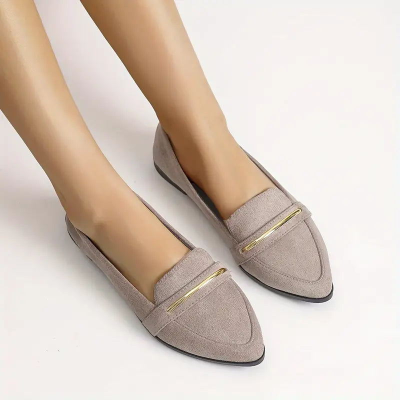 Colette Gold-Trim Ballet Flats