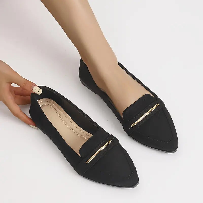 Colette Gold-Trim Ballet Flats