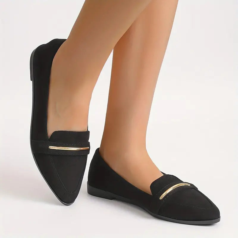 Colette Gold-Trim Ballet Flats