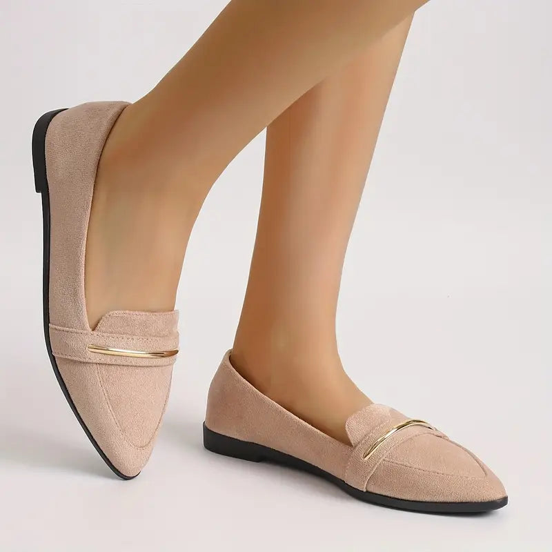 Colette Gold-Trim Ballet Flats