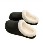 Cotton and Faux Fur Clogs