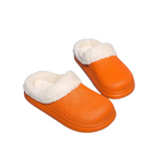 Cotton and Faux Fur Clogs