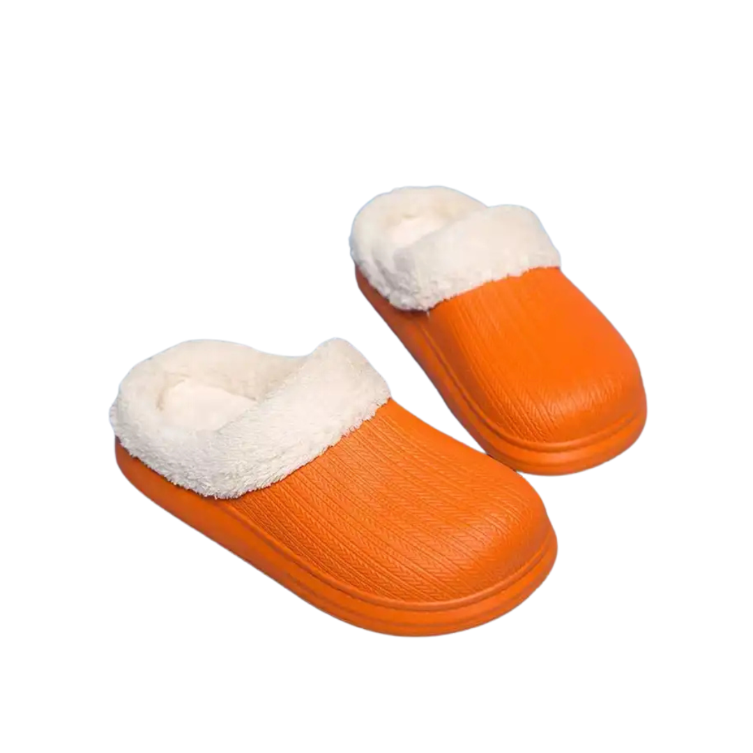 Cotton and Faux Fur Clogs