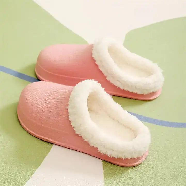 Cotton and Faux Fur Clogs