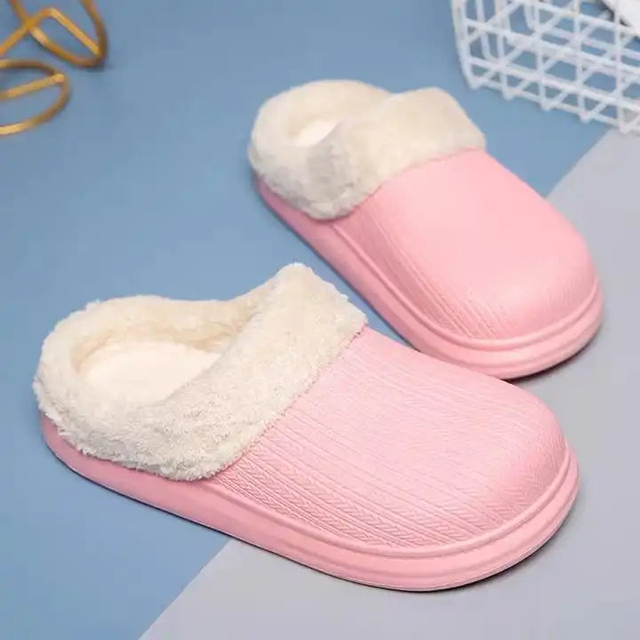 Cotton and Faux Fur Clogs