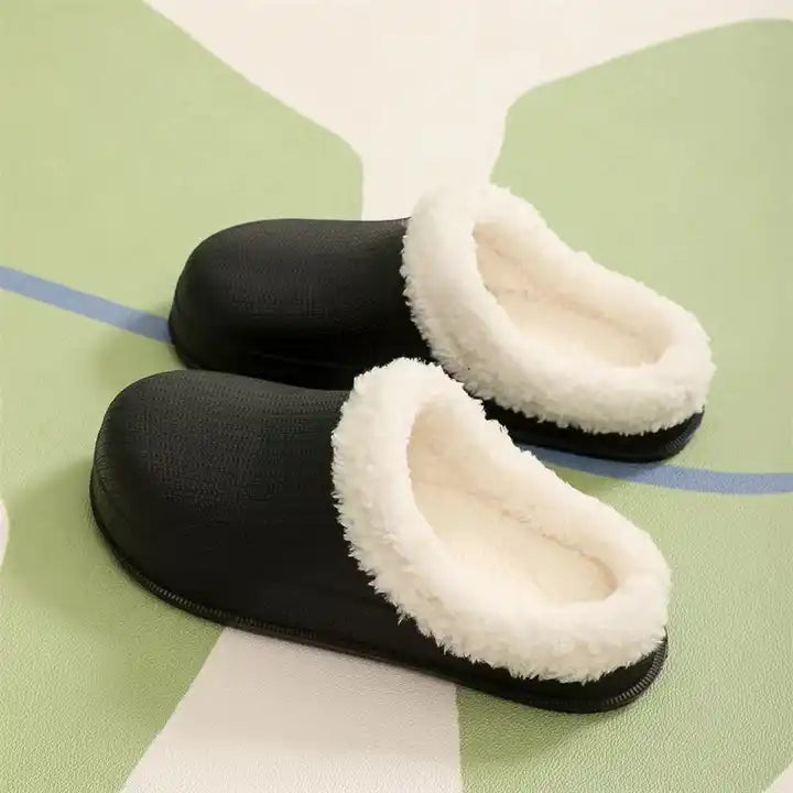 Cotton and Faux Fur Clogs