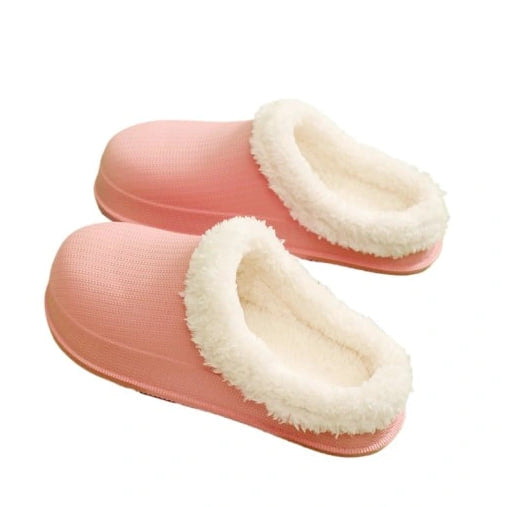 Cotton and Faux Fur Clogs