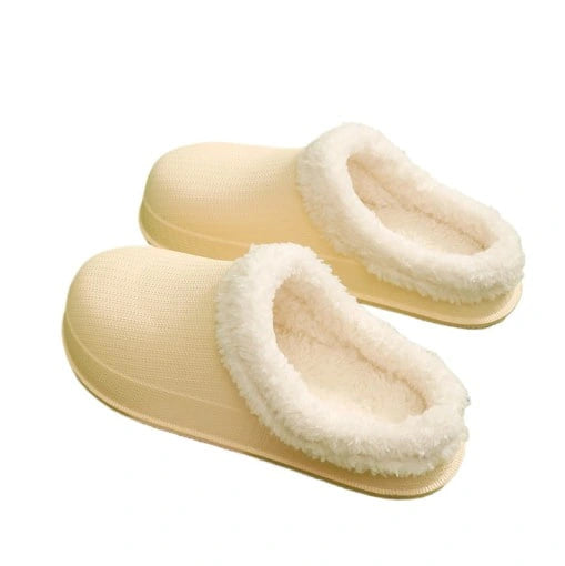 Cotton and Faux Fur Clogs