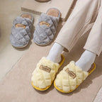 Cozy Colorblock Plaid Slippers