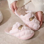 Cozy Colorblock Plaid Slippers