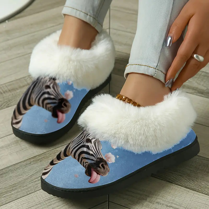 Cozy Zebra Slippers
