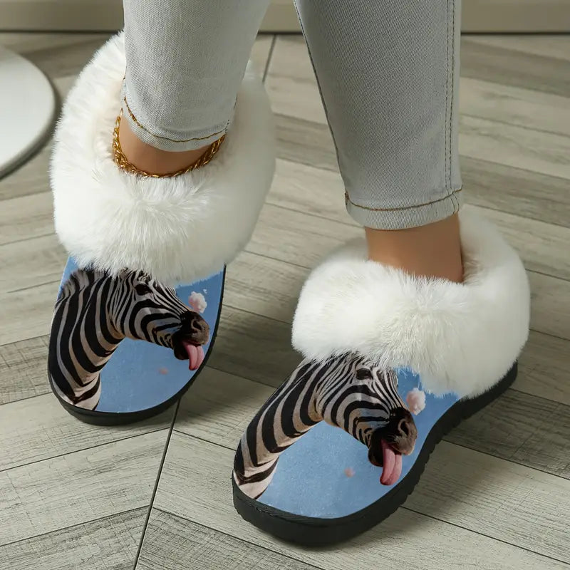 Cozy Zebra Slippers
