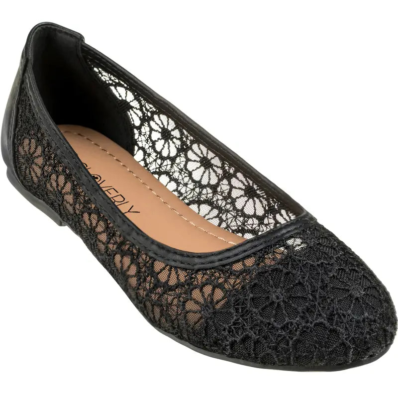 Crochet Lace Ballet Flats