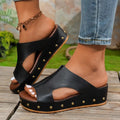 Elegant Studded Wedge Sandals