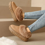 Faux Fur Lined Suede Slippers