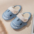 Fluffy Shark Slides – Unisex Non-Slip Winter Slippers