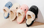 Fluffy Shark Slides – Unisex Non-Slip Winter Slippers