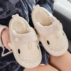 Fluffy Shark Slides – Unisex Non-Slip Winter Slippers