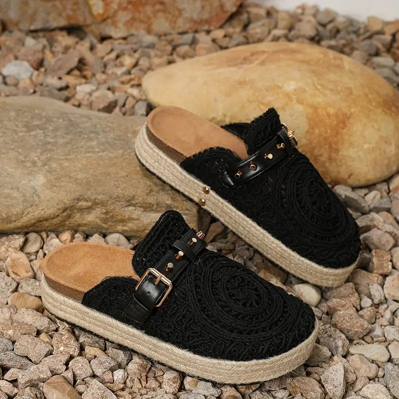 Geely Lace-Up Wooden Clogs
