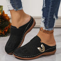 Gold Buckle Comfort Mules