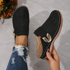 Gold Buckle Comfort Mules