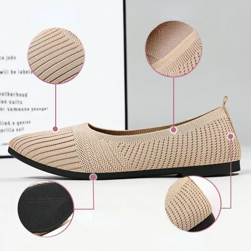 Hazel Stretch Knit Ballet Flats