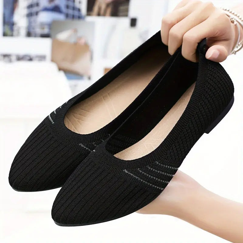 Hazel Stretch Knit Ballet Flats