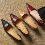 Leather Kitten Heel Pumps