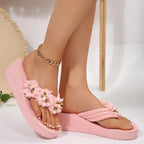 Maisie Blossom Wedge Flip-Flops