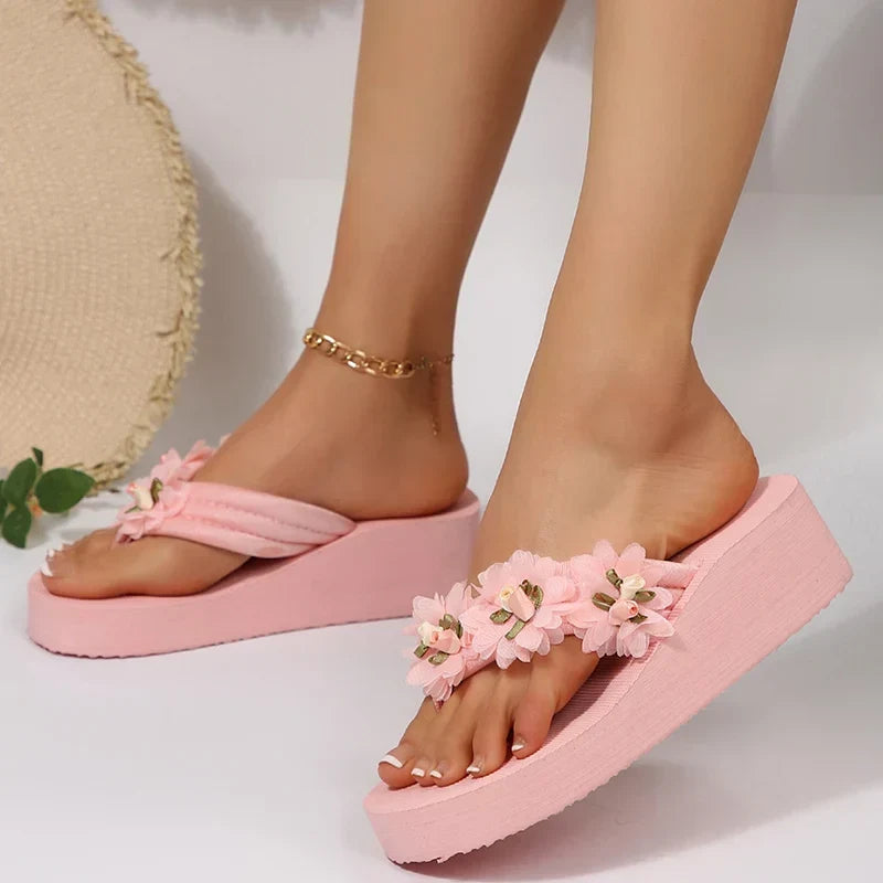 Maisie Blossom Wedge Flip-Flops