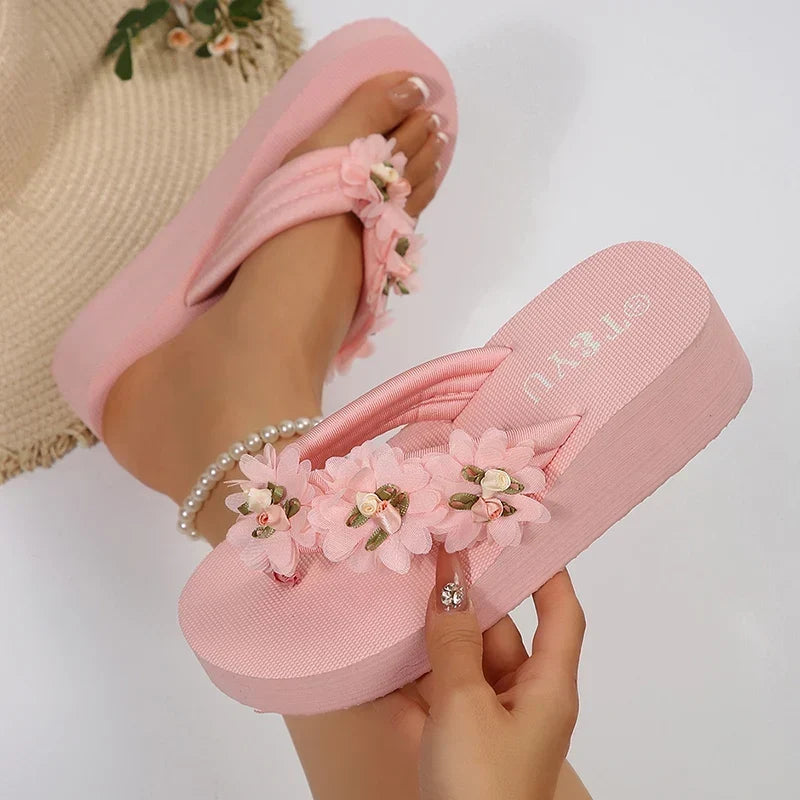 Maisie Blossom Wedge Flip-Flops